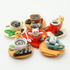 FORES 咖啡廳道具 咖啡貓公仔套組, 混合色