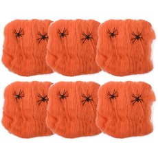 파티해 거미줄 + 거미 2p 파티소품 세트, 오렌지, 6개