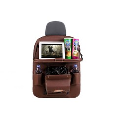 키밍 차량용 백시트 포켓 트레이 수납함 다크브라운, 1개