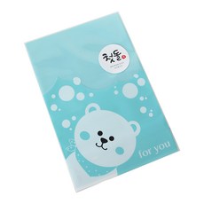 可愛袋 300入 + 週歲貼紙 書法體1 300入, 熊(藍色), 1套