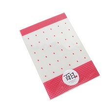 格紋包裝袋 + 百日貼紙 漢字1款 套組, 粉紅色, 300套