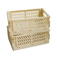 Kate Garden 塑膠迷你折疊箱, 奶油色, 2個