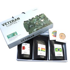 KAGNEW 咖啡豆禮盒 B款 240g+圖案杯墊組, 1組, 秘魯咖啡+玻利維亞咖啡+巴西咖啡+杯墊