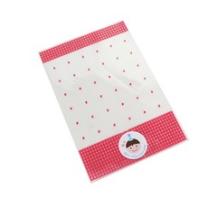 格紋袋 300入 + 尖頂帽男孩貼紙 300入, 粉紅色, 1套