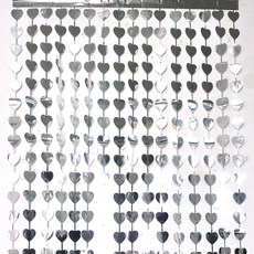 銀箔流蘇窗簾 愛心 4入, 銀色