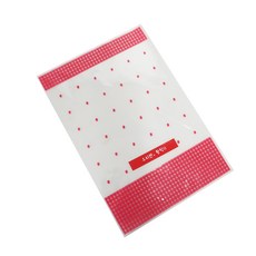 格紋袋 300入 + 紅色帶狀貼紙 我們班加油 300入, 粉紅色, 1套