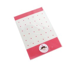 格紋袋 300入 + 尖帽女孩貼紙 300入, 粉紅色, 1套