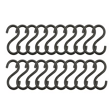 裝飾用多功能S型掛鉤, 黑色, 20個