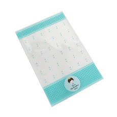 格紋袋 300p + 皇冠男孩貼紙 2種 x 150p, 薄荷綠, 1套