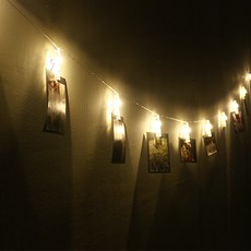 夾式燈串 電池型 10燈 3入, 白色