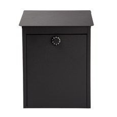 金屬錶盤壁掛式郵箱 WL15189, 黑色