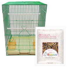 로라펫 일체형 새장 그린 + 애니멀파크 앵무새 사료 700g 세트, 1세트