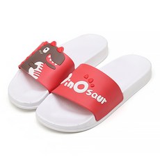 ILoveHome 恐龍家居客廳浴室拖鞋 白紅色, 1個