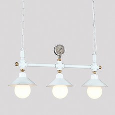 Saetbyeol House Vintage 102 3 燈吊燈, 白色的