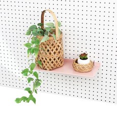 洞洞板用掛鉤式層架 Wide款 淺粉紅色, 1個