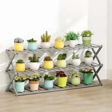 가팡 원목 화분렉 장식장 O, 그레이, 3단