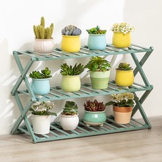 GAPANG 木質折疊多用途種植架 M, 綠色, 3層