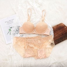 글램공감 사만다 와이어 브라 + 시스루 레이스 팬티 + 햄라인 팬티 세트