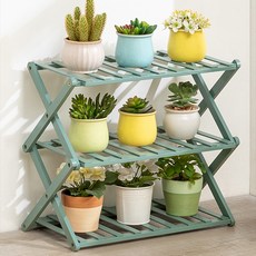 GAPANG 木質折疊多用途種植架 N, 綠色, 3層