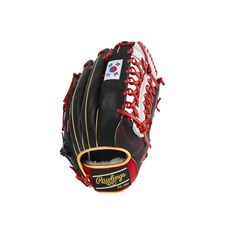 롤링스 외야용 야구 글러브 우투용 HOH GKWXH3030-4 B/W + 키링 + 글러브주머니, 블랙 + 레드 + 화이트(글러브), 랜덤발송(키링), 1개