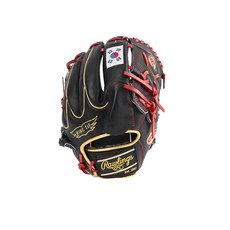 롤링스 투수 야구 글러브 우투용 HOH GKWXH205W-9-B + 키링 + 글러브주머니, 블랙 + 레드(글러브), 랜덤발송(키링), 1개