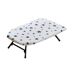星星印花桌上型燙衣板, 白色, 1組