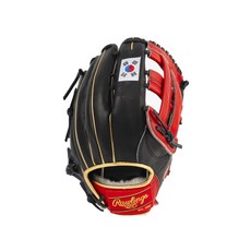 Rawlings 外場棒球手套 Right-Tu 首選 GKWXPRBH34-B/SC + 鑰匙圈 + 手套袋, 黑色+猩紅色（手套），隨機發貨（鑰匙圈）
