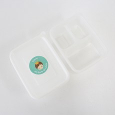 迷你PP耐熱容器 1格 50入+3格 50入+新皇冠男孩貼紙 100入, 1套