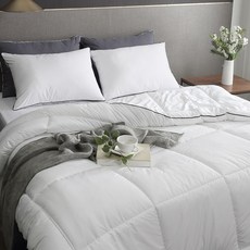 I'm Living 黑色邊線超細纖維羽絨被胎, 白色