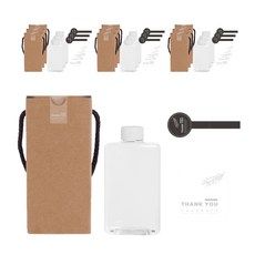 白色蓋圓胖扁瓶 500ml+LB11貼紙 3種組, 10組