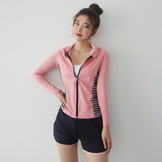 Naya Style女款防曬衣鋼琴條紋拉鍊上衣