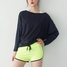 NAYA STYLE 女式 Rash Guard 簡單黃貂魚合身上衣