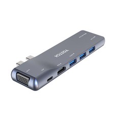 요이치 썬더볼트3 바이링크 8 in 2 USB허브 YHUB-120, 그레이, 1개
