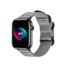 하마테 애플워치 1 2 3 4 5 세대 호환 나일론 우븐 나토 스트랩 38/40mm, 그레이, 1개