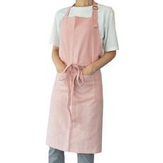 홈엔하비 린넨 앞치마, 핑크, 1개