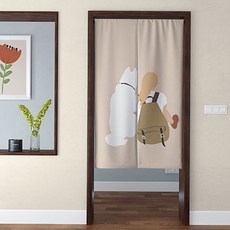 The Flow Company 可愛插畫廚房浴室門半門簾, D