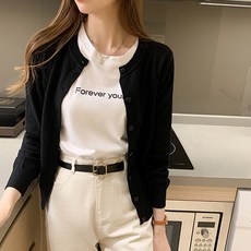 Lemon Soul 女士 Lemo 基本款圓領針織開襟衫