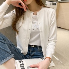 Lemon Soul 女款 Lemo 基本款圓領針織開襟衫