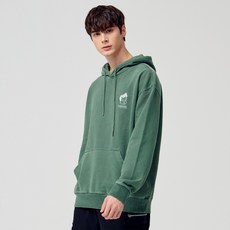 MOZMOZ 查理刺繡 水洗寬鬆大尺碼連帽衫