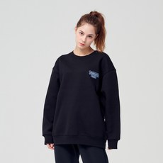 TheMadmoon 簡約Logo刺繡Oversize刷毛大尺碼大學T