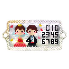 Blingbling 水晶停車串珠方塊寶石十字繡DIY套組, 婚禮, 1個