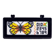 Blingbling 愛心車牌停車牌串珠水鑽鑽石畫DIY套組, 黃蝴蝶(黑色), 1個