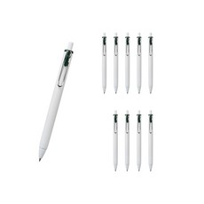 유니볼 원 중성 잉크펜 0.38mm, 그린블랙, 10개
