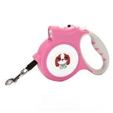 러브펫 반려동물 라이트 자동줄 5m, 핑크, 1개