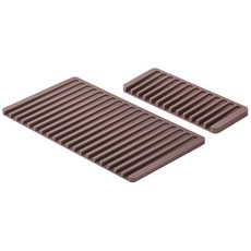 矽膠瀝水墊 2入, 暖棕色