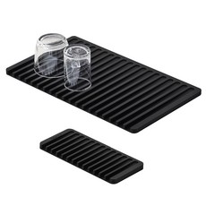 矽膠瀝水墊 2入, 黑色的