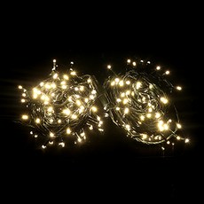 Dawoo NEW LED 燈串 200顆燈泡 9.5m + 電源線 綠色線 暖白光