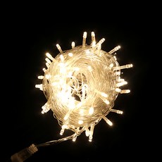 LED燈串 100燈+圓形燈串 50燈+電線插頭, 透明線暖白