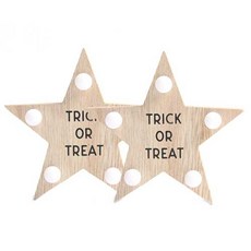 PARTYHAE LED水滴燈泡 萬聖節木質裝飾, 星星, 2個