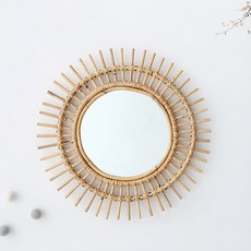 마켓비 레시오 라탄 원형 거울 D50 UJ0002, 내추럴